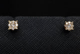 14K YELLOW GOLD 0.33 CTW ROUND DIAMOND CLUSTER STUD EARRINGS