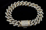 10K YELLOW GOLD 11.62 CTW DIAMOND CUBAN LINK BRACELET 9"