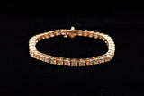 14K ROSE GOLD 7.60 CTW LADIES DIAMOND TENNIS BRACELET 6.75"
