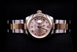ROLEX LADY-DATEJUST 28MM OYSTERSTEEL & EVEROSE GOLD SILVER ROMAN DIAL OYSTER BRACELET 279161