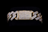 10K YELLOW GOLD 11.34 CTW PAVÉ DIAMOND CUBAN LINK BRACELET 8.25"