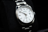 ROLEX DATEJUST 36MM OYSTERSTEEL & 18K WHITE GOLD WHITE STICK DIAL FLUTED BEZEL OYSTER BRACELET 116234