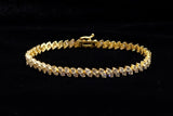 14K YELLOW GOLD 6.04 CTW LADIES MARQUISE-STYLE DIAMOND LINK BRACELET 7"