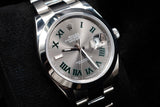 ROLEX DATEJUST 41MM OYSTERSTEEL WIMBLEDON DIAL SMOOTH BEZEL OYSTER BRACELET 126300