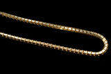 10K YELLOW GOLD MIRROR BOX CHAIN NECKLACE 22"