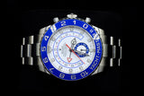 ROLEX YACHT-MASTER II 44MM STAINLESS STEEL WHITE DIAL BLUE CERAMIC BEZEL OYSTER 116680