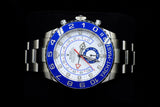 ROLEX YACHT-MASTER II 44MM STAINLESS STEEL WHITE DIAL BLUE CERAMIC BEZEL OYSTER 116680