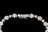 14K WHITE GOLD 5.60 CTW DIAMOND FLOWER CLUSTER LADIES BRACELET 7.25"