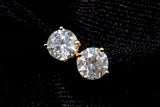 14K YELLOW GOLD 1.98 CTW ROUND DIAMOND STUD EARRINGS