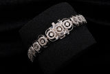 14K WHITE GOLD 2.57 CTW LADIES DIAMOND OVAL LINK BRACELET 7.5"