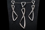 10K WHITE GOLD DIAMOND FIGURE 8 PENDANT & EARRINGS 3-PIECE SET