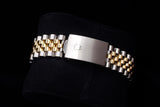 ROLEX DATEJUST 36MM 18K YELLOW GOLD & STEEL BLUE INDEX DIAL JUBILEE 16233