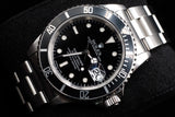 ROLEX SUBMARINER DATE 40MM STAINLESS STEEL BLACK DIAL BLACK BEZEL OYSTER BRACELET 16610