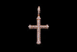 14K ROSE GOLD 1.28 CTW ROUND DIAMOND CROSS PENDANT