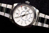 ROLEX SKY-DWELLER 42MM WHITE ROLESOR WHITE DIAL OYSTER 326934