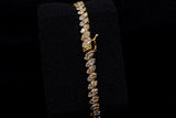 14K YELLOW GOLD 6.04 CTW LADIES MARQUISE-STYLE DIAMOND LINK BRACELET 7"