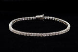 14K WHITE GOLD 15.18 CTW LADIES 4-PRONG DIAMOND TENNIS BRACELET 7"