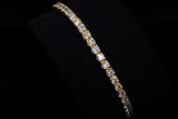 14K YELLOW GOLD 9.20 CTW LADIES DIAMOND TENNIS BRACELET 7"