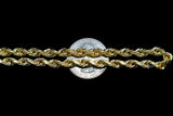 10K YELLOW GOLD HOLLOW ROPE CHAIN NECKLACE 26"