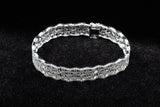 18K WHITE GOLD 6.13 CTW DIAMOND 5-ROW WAVY DESIGN BRACELET 7"