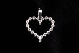 14K WHITE GOLD 2.40 CTW ROUND DIAMOND OPEN HEART PENDANT