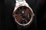 TAG HEUER CARRERA CALIBRE 5 39MM STAINLESS STEEL BROWN DIAL BROWN BEZEL STEEL BRACELET WV211N.BA0787