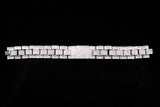 14K WHITE GOLD 30.00 CTW INVISIBLE-SET PRINCESS CUT DIAMOND BRACELET 8.5"