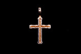 14K ROSE GOLD 1.28 CTW ROUND DIAMOND CROSS PENDANT