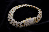 14K YELLOW GOLD 16.93 CTW PAVÉ DIAMOND CUBAN LINK BRACELET 8.5"