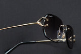 CARTIER SPLIT C CT0468S-001 RIMLESS SUNGLASSES 58MM GOLD-TONE GREY GRADIENT FACTORY LENSES