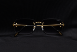 CARTIER SPLIT C CT0330S-008 RIMLESS SUNGLASSES 59MM GOLD-TONE DOUBLE C MONOGRAM FACTORY LENSES