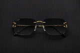 CARTIER SPLIT C CT0330S-008 RIMLESS SUNGLASSES 59MM GOLD-TONE DOUBLE C MONOGRAM FACTORY LENSES