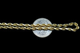 10K YELLOW GOLD HOLLOW ROPE CHAIN NECKLACE 24"