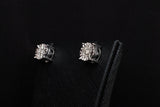 10K WHITE GOLD 0.42 CTW ROUND DIAMOND CLUSTER STUD EARRINGS