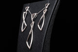 10K WHITE GOLD DIAMOND FIGURE 8 PENDANT & EARRINGS 3-PIECE SET