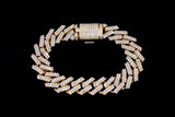 10K YELLOW GOLD 11.62 CTW DIAMOND CUBAN LINK BRACELET 9"