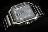 CARTIER SANTOS DE CARTIER LARGE 39.8MM GREY DIAL BLACK ADLC STAINLESS STEEL WSSA0037