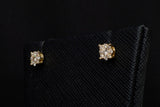 14K YELLOW GOLD 0.33 CTW ROUND DIAMOND CLUSTER STUD EARRINGS