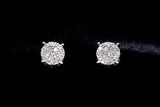 10K YELLOW GOLD 1.00 CTW ROUND DIAMOND CLUSTER STUD EARRINGS