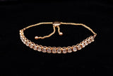 14K ROSE GOLD 2.10 CTW LADIES BEZEL-SET DIAMOND ADJUSTABLE BRACELET UP TO 10"