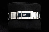 ROLEX OYSTER PERPETUAL DATE 34MM STAINLESS STEEL BLACK STICK DIAL 18K WHITE GOLD FLUTED BEZEL OYSTER BRACELET 115234