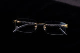 CARTIER WHITE BUFFALO HORN CT0046O-001 RIMLESS EYEGLASSES 53MM GOLD-TONE