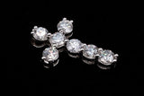 14K WHITE GOLD 2.65 CTW ROUND DIAMOND 7-STONE CROSS PENDANT