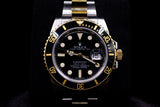 ROLEX SUBMARINER DATE 40MM TWO-TONE STAINLESS STEEL & 18K YELLOW GOLD BLACK DIAL BLACK BEZEL OYSTER BRACELET 16613LN