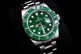ROLEX SUBMARINER DATE 40MM OYSTERSTEEL GREEN DIAL GREEN CERACHROM BEZEL OYSTER BRACELET 116610LV “HULK”