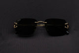CARTIER SPLIT C CT0330S-005 RIMLESS SUNGLASSES 59MM GOLD-TONE GREEN FACTORY LENSES