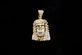14K YELLOW GOLD 1.00 CTW DIAMOND JESUS HEAD PENDANT
