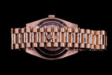 ROLEX DAY-DATE PRESIDENT 40MM 18K EVEROSE GOLD CHOCOLATE HONEYCOMB DIAL FLUTED BEZEL 228235
