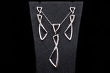 10K WHITE GOLD DIAMOND FIGURE 8 PENDANT & EARRINGS 3-PIECE SET