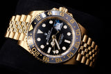 ROLEX GMT-MASTER II 40MM 18K YELLOW GOLD BLACK DIAL GREY & BLACK CERAMIC BEZEL ZOMBIE JUBILEE 126718GRNR